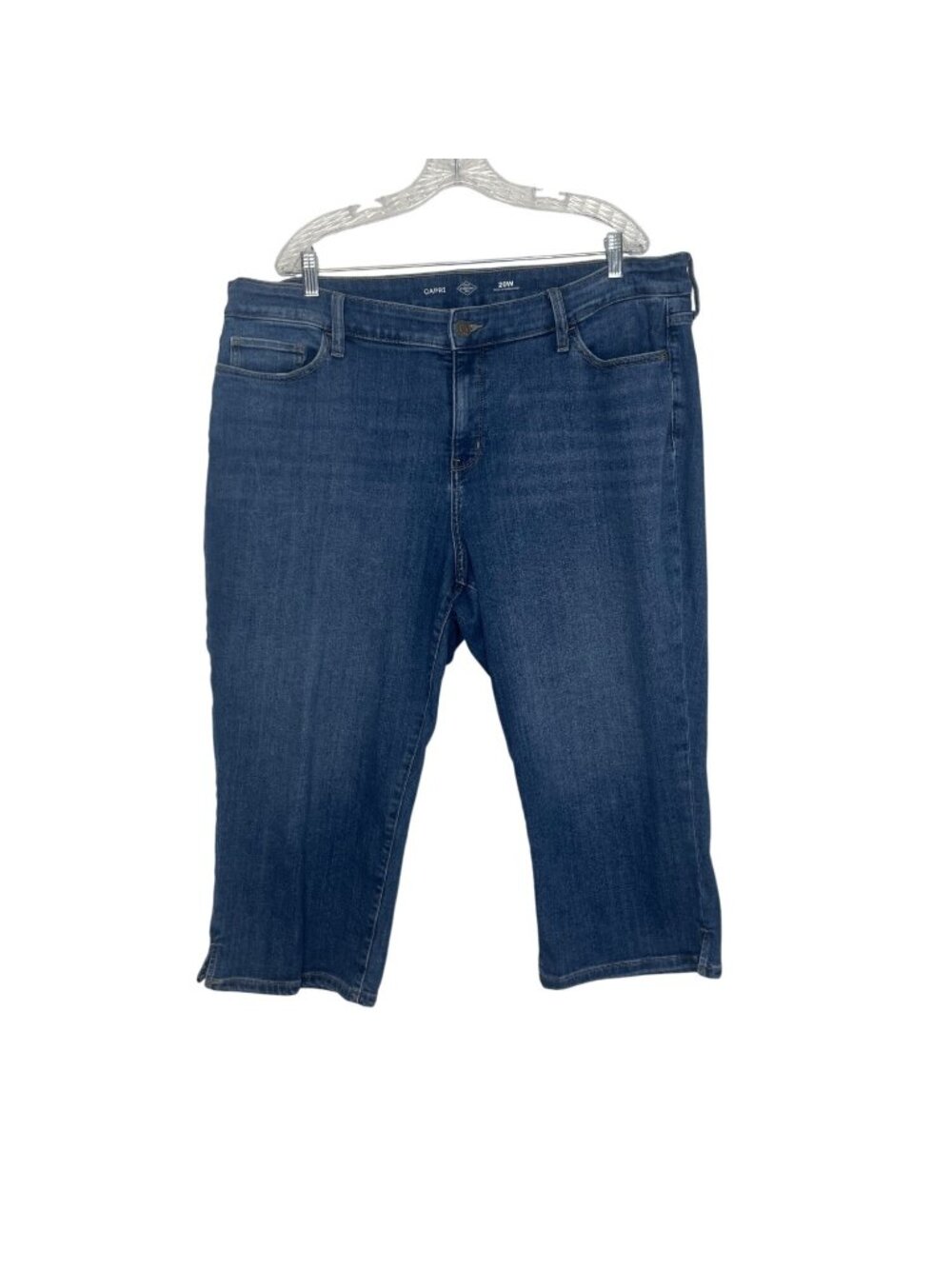 St Johns Bay Denim Capri Pants Jeans Medium Wash Plus Size 20W Stretch